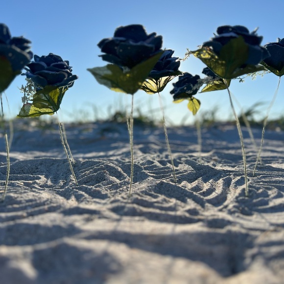 Handcrafted Denim Roses; single denim rose or a dozen denim roses. - Picture 5 of 7